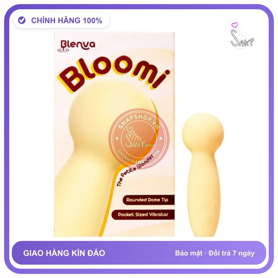 Chày Rung Mini Blenva Bloomi Nhỏ Gọn Bỏ Túi chính hãng - 10 chế độ rung, sạc usb, rung êm không tiếng động - giao hàng che tên kín đáo