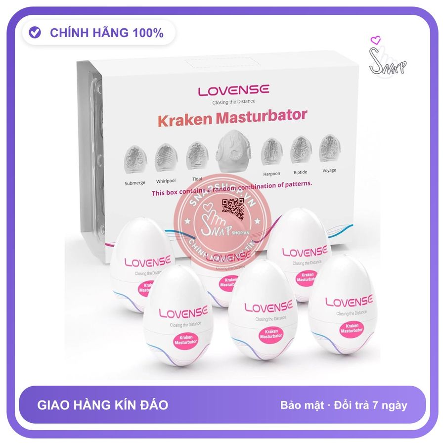 Lovense Kraken Cốc Mini Bỏ Túi Dạng Trứng chính hãng - sạc USB, chất liệu an toàn cho da, dễ vệ sinh - giao hàng che tên kín đáo