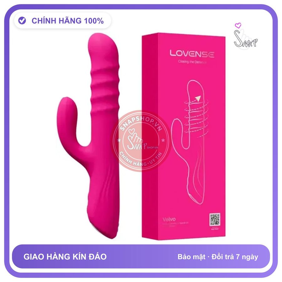 Lovense Velvo Máy Rung Thỏ Kích Thích Kép Cho chính hãng - điều khiển qua app, điều khiển từ xa, chống nước - giao hàng che tên kín đáo