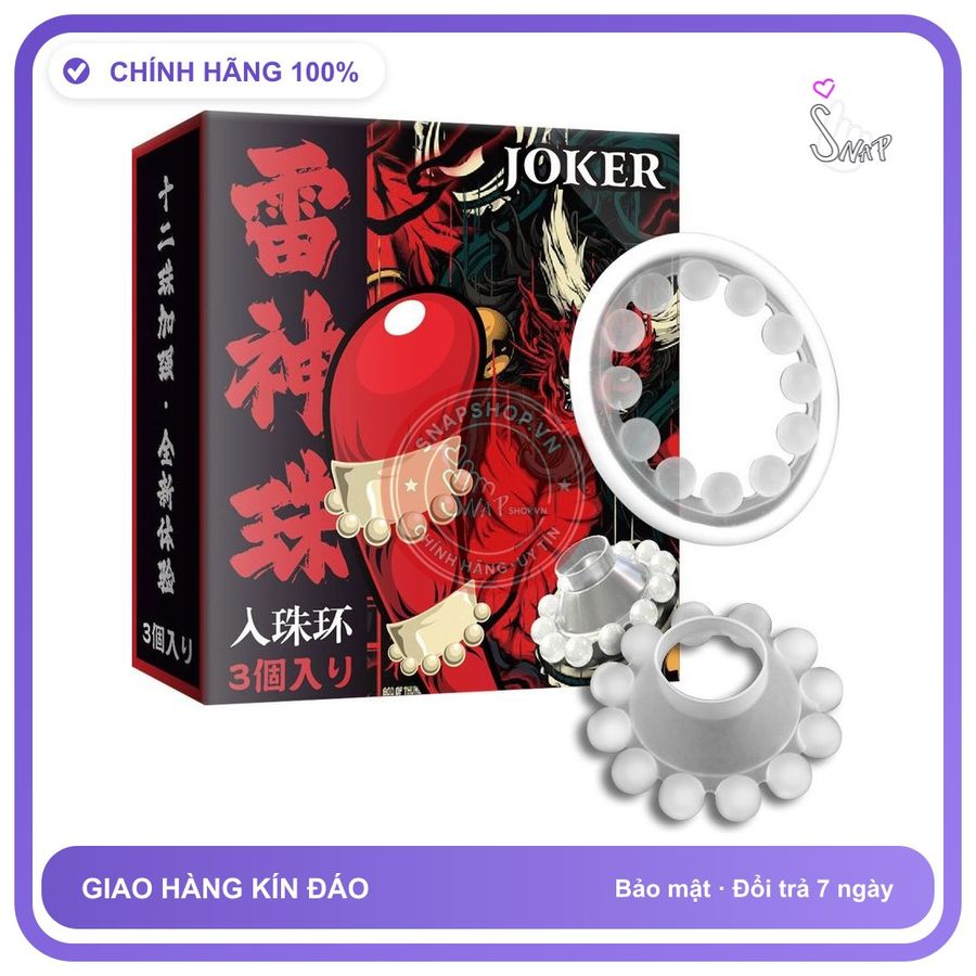 Vòng Đeo Dương Vật Joker Hộp 3 Cái chính hãng - sạc USB, silicone mềm, chất liệu an toàn cho da - giao hàng che tên kín đáo