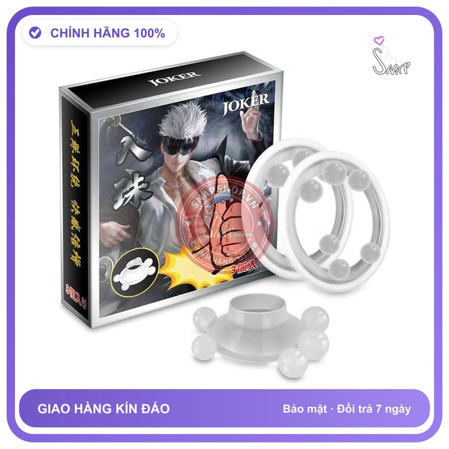 Bộ 3 Vòng Đeo Dương Vật Bi Joker chính hãng - silicone mềm, chất liệu an toàn cho da, dễ vệ sinh - giao hàng che tên kín đáo