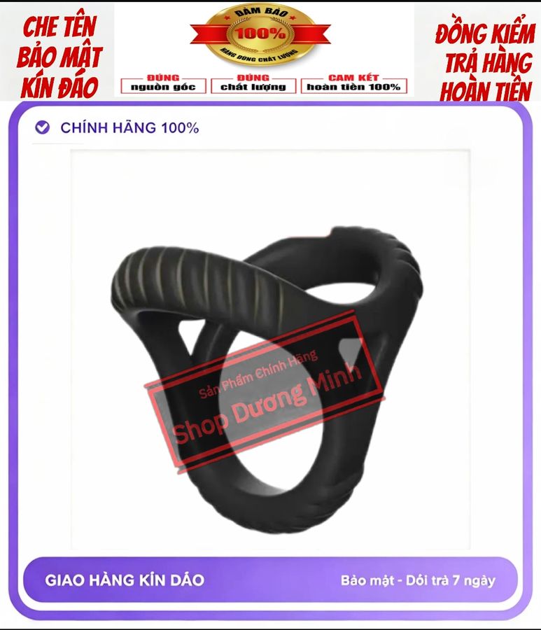 ( Hàng Chính Hãng) Vòng Đeo Dương Vật 3 Cạnh, Chống Xuất Tinh Sớm, Hỗ Trợ Cương Cứng To Dài 