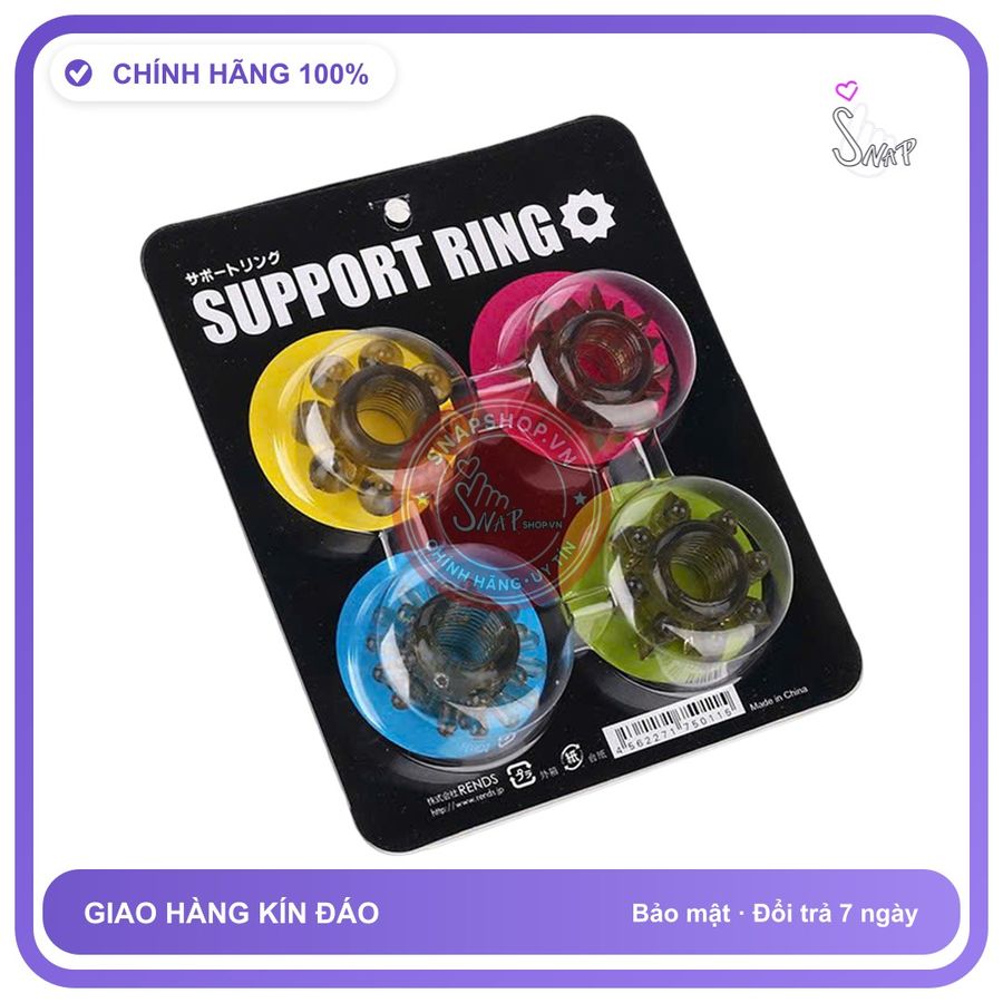 Vòng Đeo Dương Vật Support Ring 4 Mẫu chính hãng - silicone cao cấp, chất liệu an toàn cho da, dễ vệ sinh - giao hàng che tên kín đáo