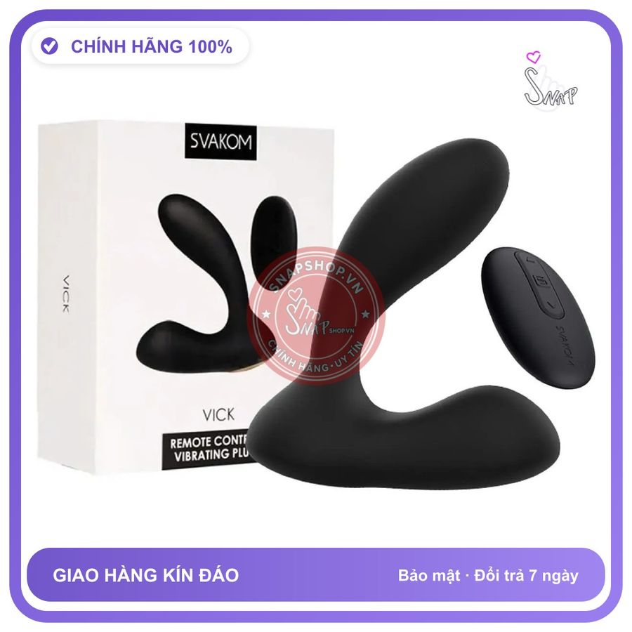 SVAKOM Vick Dụng Cụ Tình Dục Hậu Môn 2 chính hãng - 4 chế độ rung, sạc USB, điều khiển từ xa - giao hàng che tên kín đáo