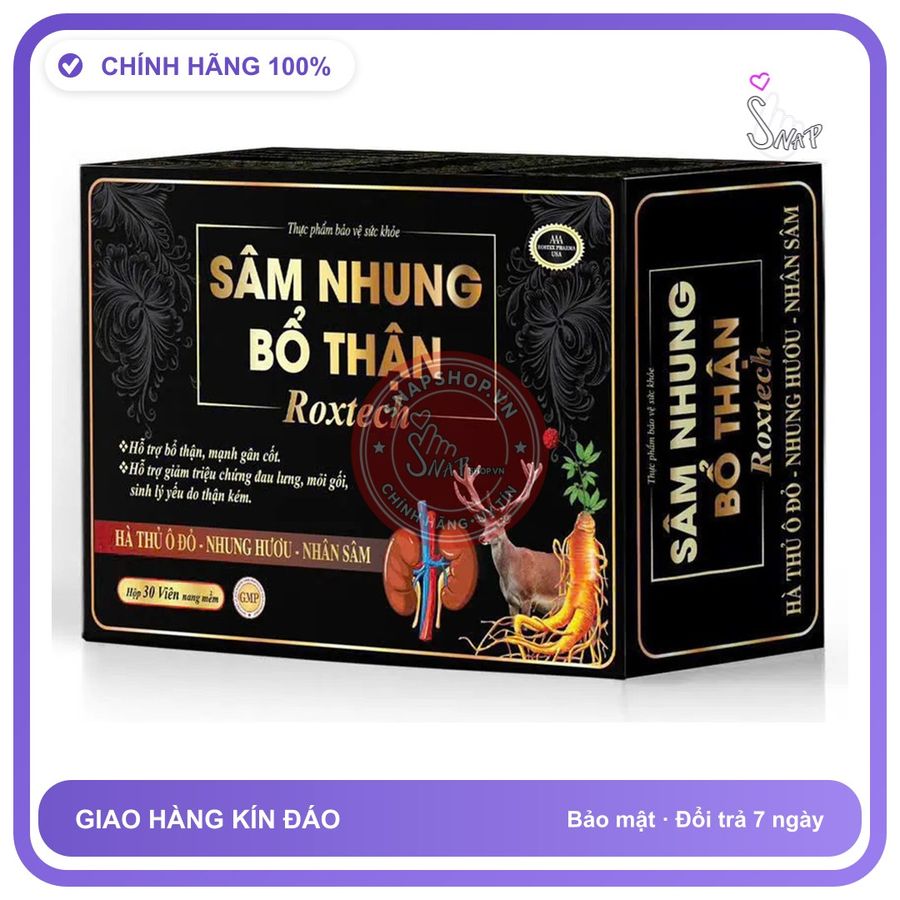 Sâm Nhung Bổ Thận Roxtech, Sâm Nhung Bổ Thận Roxtech chính hãng - chất liệu an toàn cho da, dễ vệ sinh, êm ái khi dùng - giao hàng che tên kín đáo