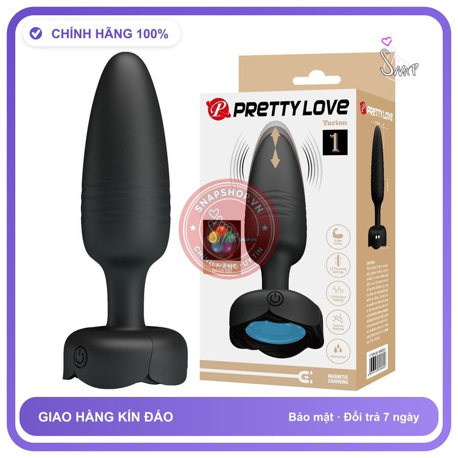Nút Hậu Môn rung nhấp chuyển động đẩy tới và lui Pretty Love Tarion: Đầu chính hãng - rung nhấp chuyển động đẩy tới và lui tự động, silicone y tế, chất liệu an toàn cho da - giao hàng che tê