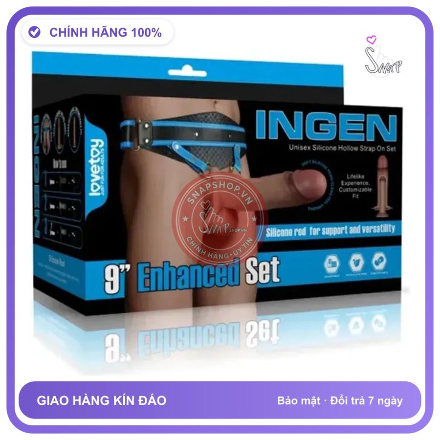 Dương Vật Rỗng Ruột Có Dây Đeo Lovetoy INGEN On Cho Cảm Giác Như Thật chính hãng - đế hít tường, chất liệu an toàn cho da, dễ vệ sinh - giao hàng che tên kín đáo