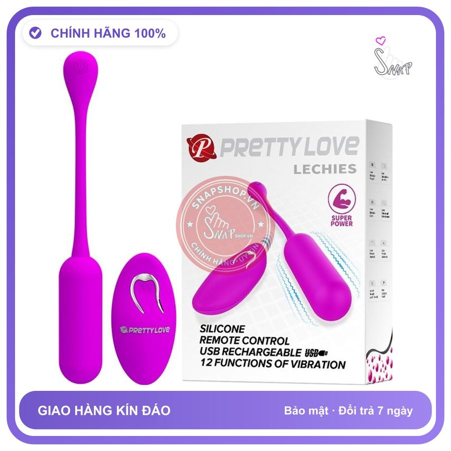 Trứng Rung Pretty Love Lechies: Rảnh Tay Hoàn Toàn chính hãng - 12 chế độ rung, sạc usb, điều khiển từ xa - giao hàng che tên kín đáo