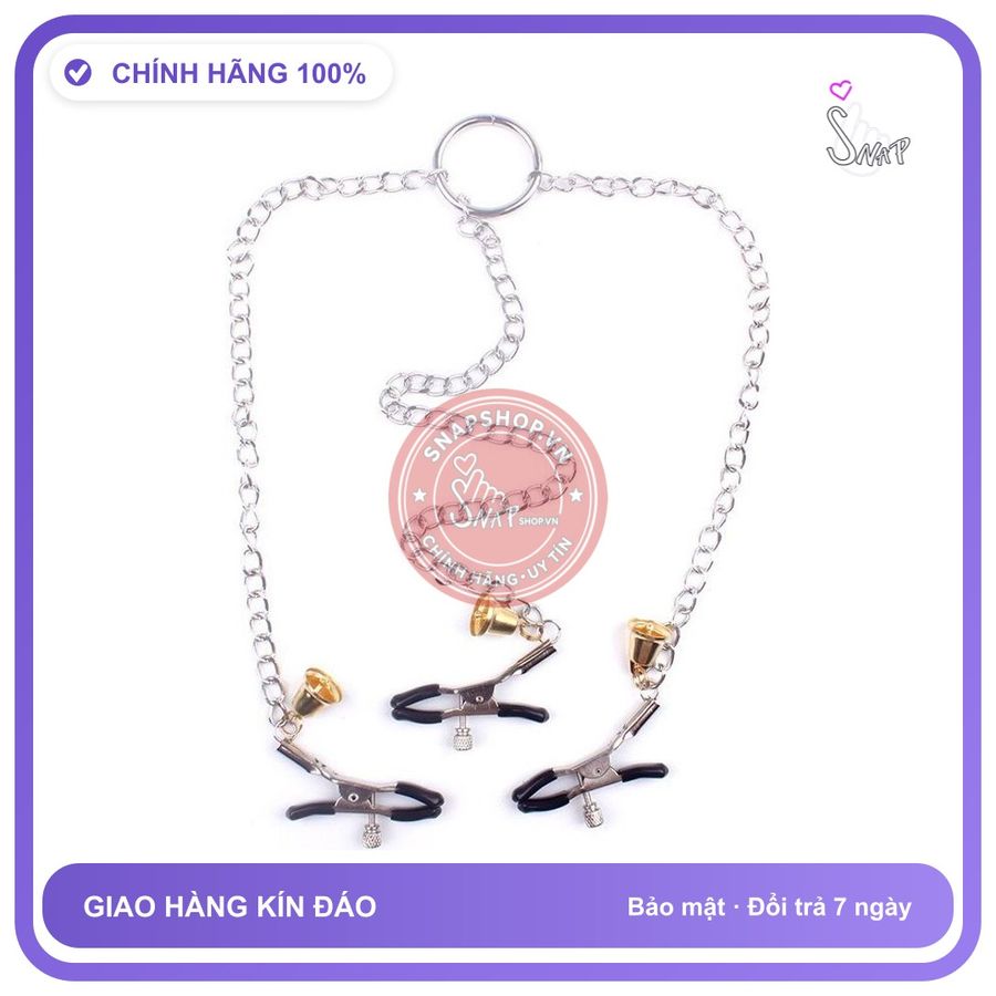 Kẹp Núm Vú 3 Điểm Đồ Chơi BDSM chính hãng - chất liệu an toàn cho da, dễ vệ sinh, êm ái khi dùng - giao hàng che tên kín đáo