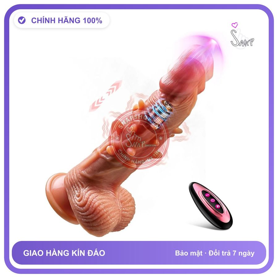 Dương Vật Giả Silicon Gai rung nhấp chuyển động đẩy tới và lui Sưởi Ấm chính hãng - điều khiển từ xa, rung nhấp chuyển động đẩy tới và lui tự động, có sưởi ấm - giao hàng che tên kín đáo