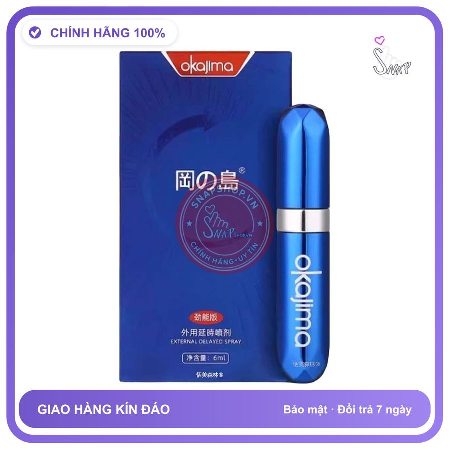 Chai Xịt Japan Okajima – Kéo Dài Thời Gian – 6ml chính hãng - thấm nhanh không nhờn rít, dùng trước khi quan hệ, nhỏ gọn dễ mang theo - giao hàng che tên kín đáo