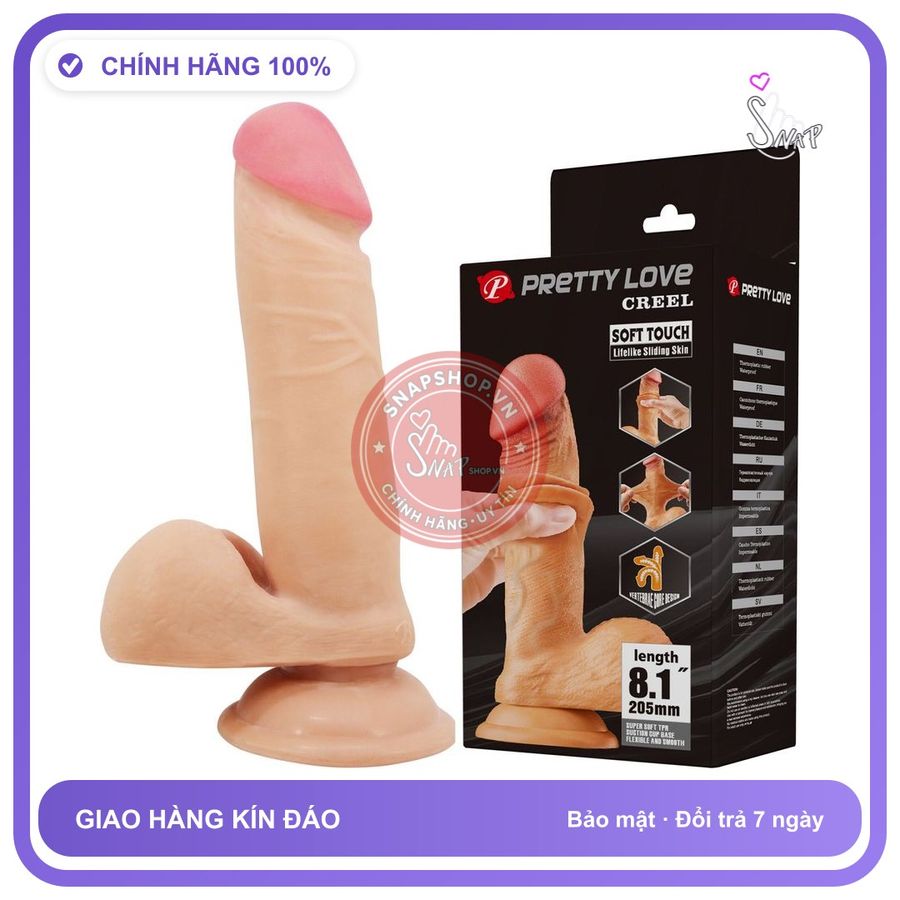 Dương Vật Giả Dính Tường Silicone Pretty Love Sliding Skin Creel 8.1 chính hãng - sạc USB, silicone mềm mại, chất liệu an toàn cho da - giao hàng che tên kín đáo