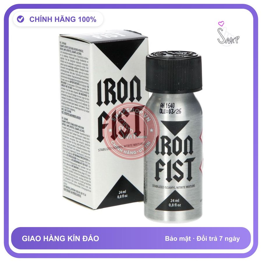 Popper Iron Fist 24ml Chính Hãng Pháp - chai 24ml, hương dịu không nồng, hàng chuẩn nhập khẩu - giao hàng che tên kín đáo