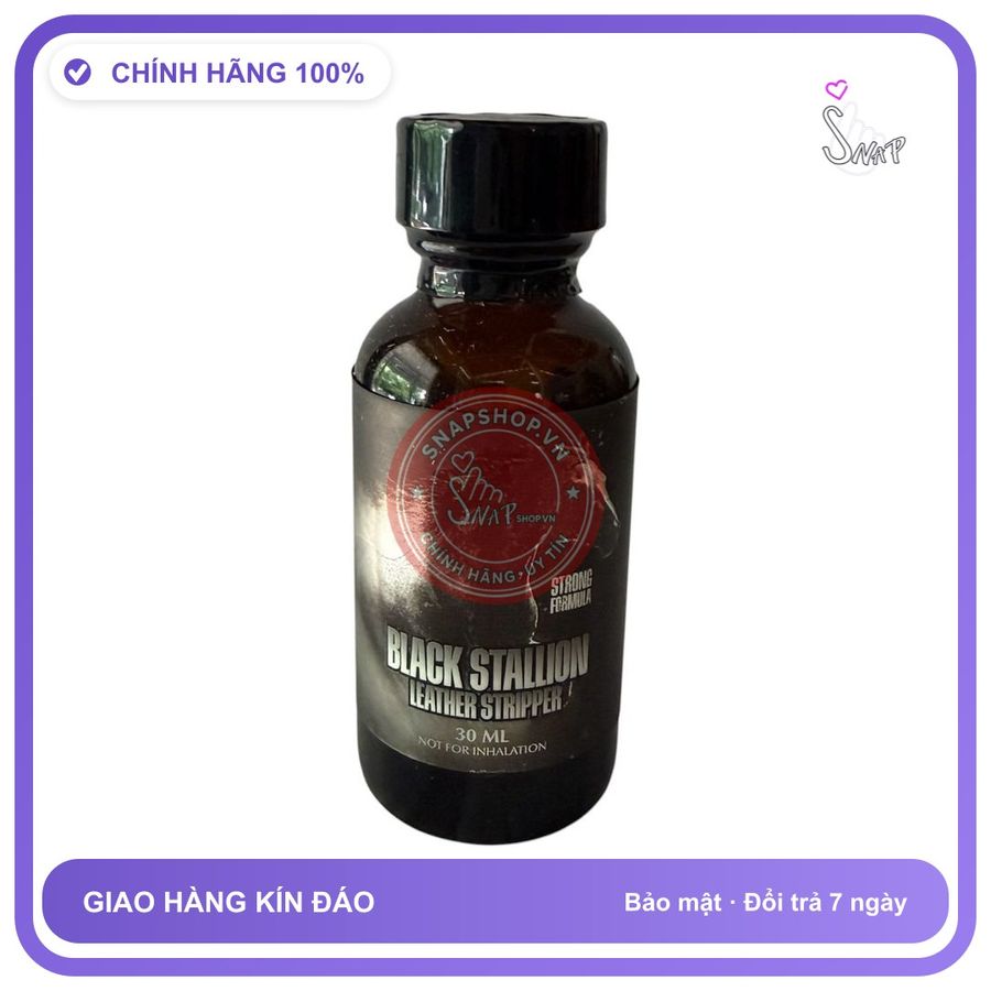 (Che Tên) Poppers Mỹ Black Stallion 30ml - Leather Stripper Bảo Mật Tuyệt Đối