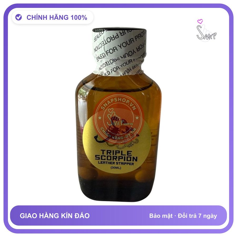 (Che Tên) Poppers Mỹ Tripple Scorpion Gold 30ml - Leather stripper Hỗ Trợ 24/7