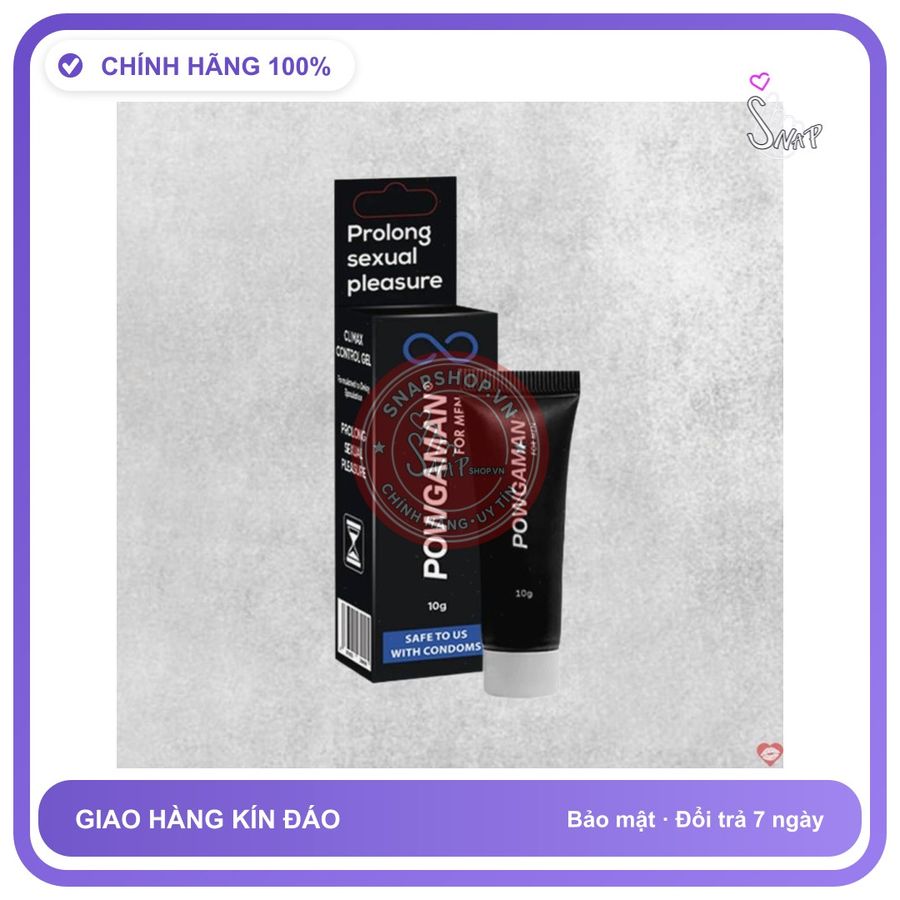 Powgaman - Gel tạo trơn kéo dài thời gian quan hệ tăng cảm giác chai 10gr Nhập Khẩu Chính Hãng