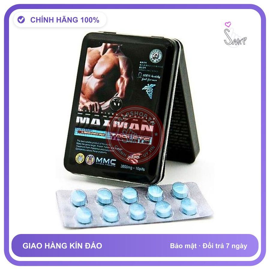 Bản Nhập Khẩu Cao Cấp - Viên Hỗ Trợ Maxman 3800mg Hỗ Trợ Tăng Cường Sinh Lý Nam