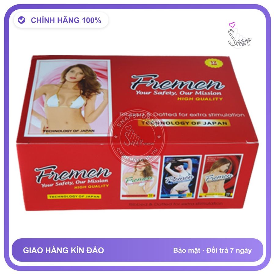 Bao Cao Su FREMEN Hộp 120 Cái Bao Dành Cho Gia Đình, Khánh Sạn chính hãng - có hương thơm, ôm sát cảm giác thật, chất liệu latex an toàn - giao hàng che tên kín đáo