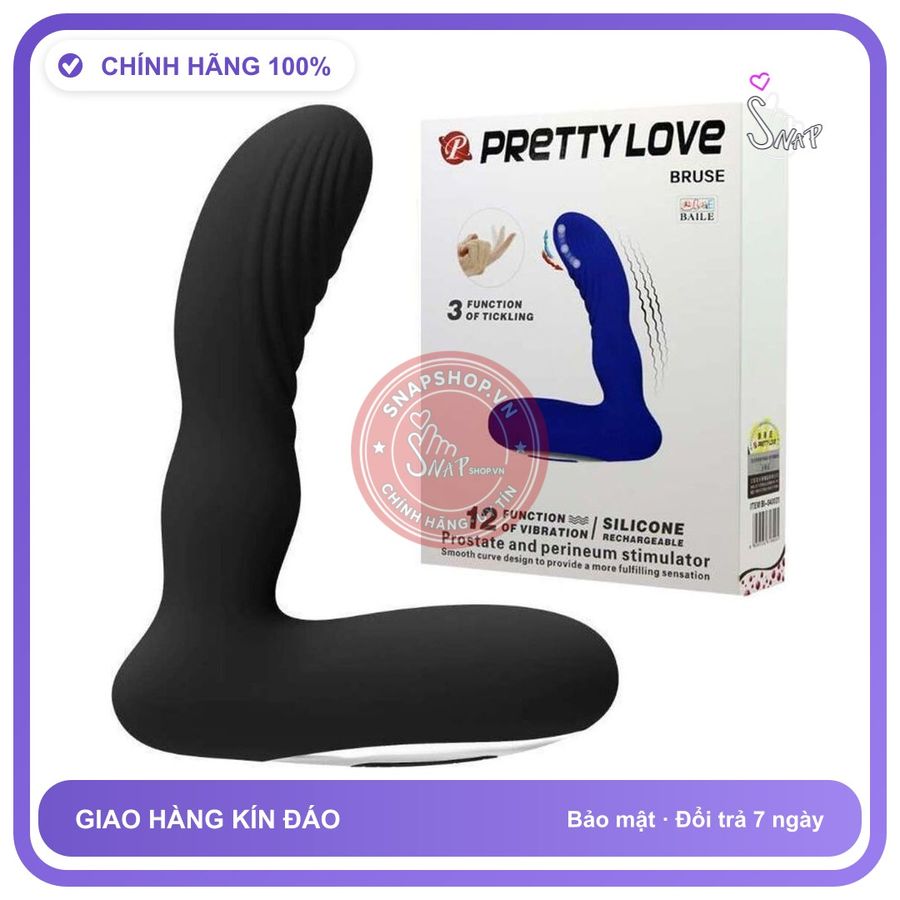Máy Rung Tuyến Tiền Liệt Pretty Love Brave 12 chính hãng - 12 chế độ rung, sạc usb, chống nước - giao hàng che tên kín đáo