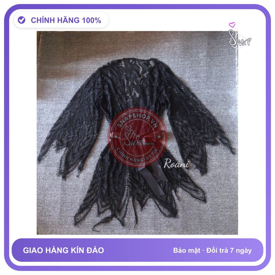 Áo Choàng Ngủ Ren Quyến Rũ chính hãng - phối ren, set đầy đủ phụ kiện, chất vải mềm mát - giao hàng che tên kín đáo