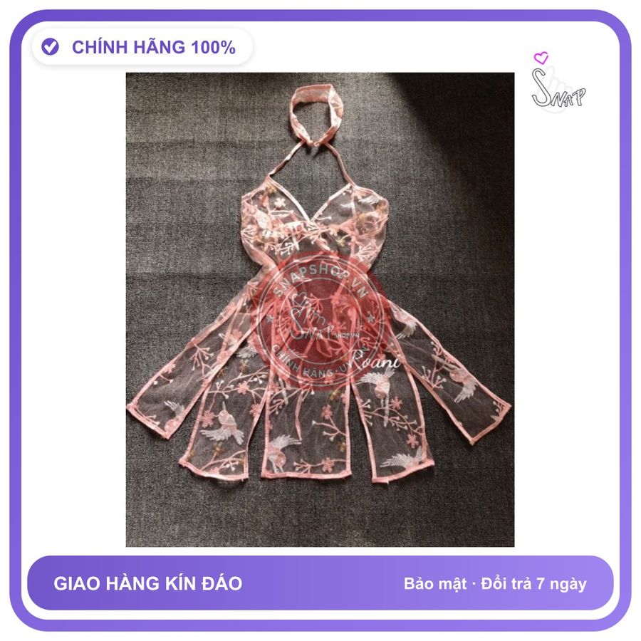 Váy Cosplay Sườn Xám Thêu Cành Hoa Đồ Ngủ Quyến Rũ chính hãng - chất vải mềm mát, đường may tỉ mỉ, tôn dáng quyến rũ - giao hàng che tên kín đáo