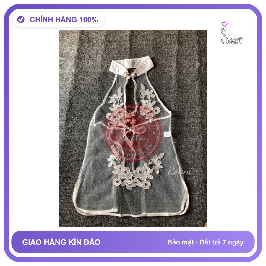 Váy Ngủ Cosplay Sườn Xám Thêu Hoa chính hãng - chất vải mềm mát, đường may tỉ mỉ, tôn dáng quyến rũ - giao hàng che tên kín đáo