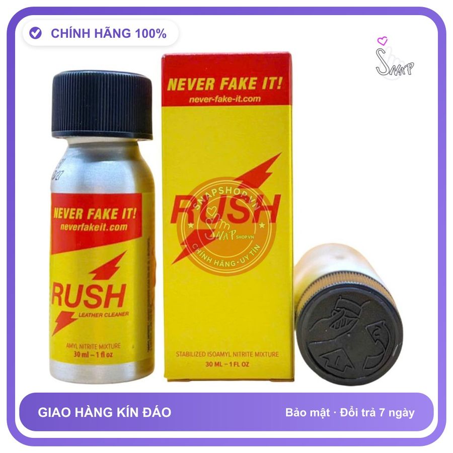 Popper Pocket Rush 30ml chính hãng - chai 30ml, hương dịu không nồng, hàng chuẩn nhập khẩu - giao hàng che tên kín đáo