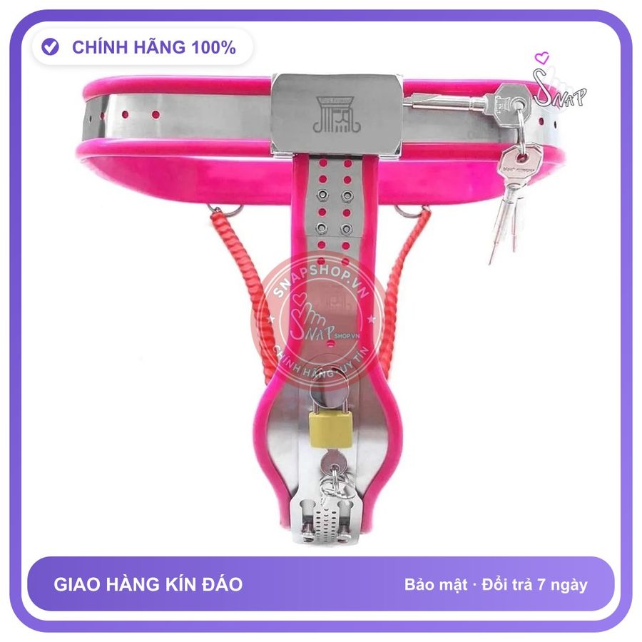 Đai Trinh Tiết Nữ Thép Không Gỉ Viền Silicone chính hãng - 7 nấc rung, silicone y tế, chất liệu an toàn cho da - giao hàng che tên kín đáo