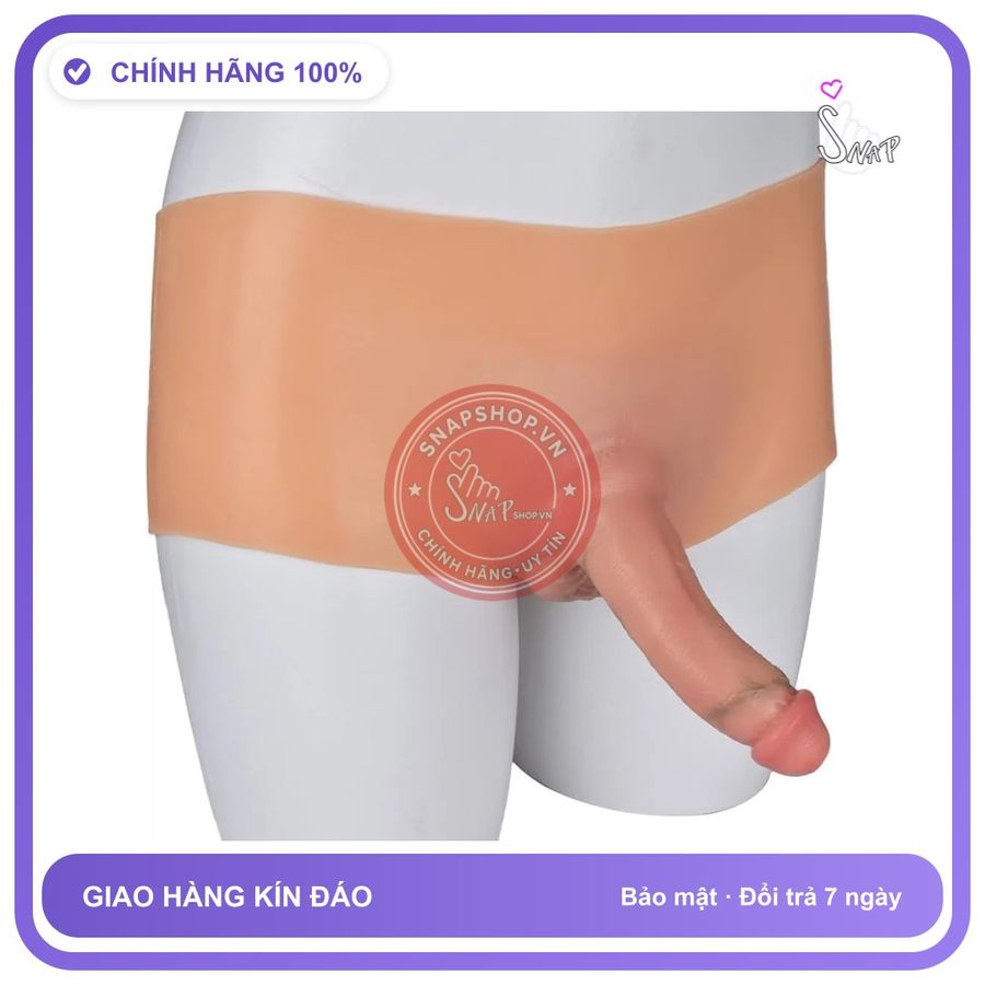 Quần Silicon Dương Vật Giả 15cm Dành Cho Les chính hãng - sạc USB, chống nước, silicone y tế - giao hàng che tên kín đáo