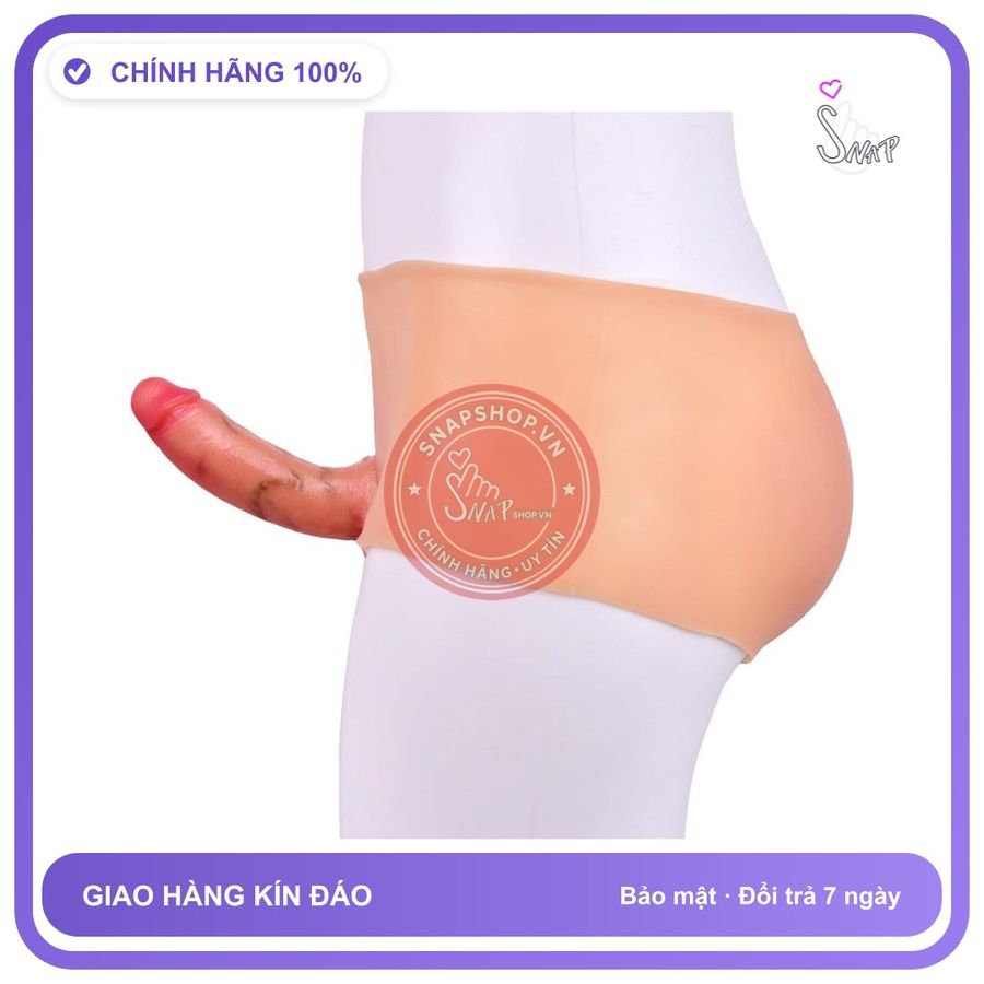 Dương Vật Giả Liền Quần 13cm Nâng Mông Dành Cho Les chính hãng - sạc USB, chống nước, silicone y tế - giao hàng che tên kín đáo
