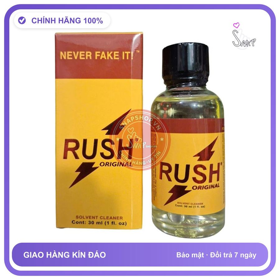 Popper Rush Original Never Fake It 30ml chính hãng - chai 30ml, hương dịu không nồng, hàng chuẩn nhập khẩu - giao hàng che tên kín đáo