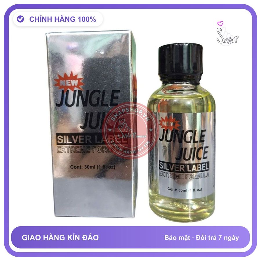 Popper Jungle Juice Silver Label Extreme Formula 30ml chính hãng - chai 30ml, hàng chuẩn nhập khẩu, nắp kín không bay hơi - giao hàng che tên kín đáo