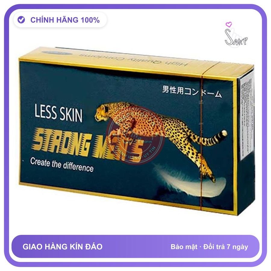 Bao Cao Su Kéo Dài Thời Gian Strong Men chính hãng - siêu mỏng, có gai nổi, hộp 12 cái - giao hàng che tên kín đáo