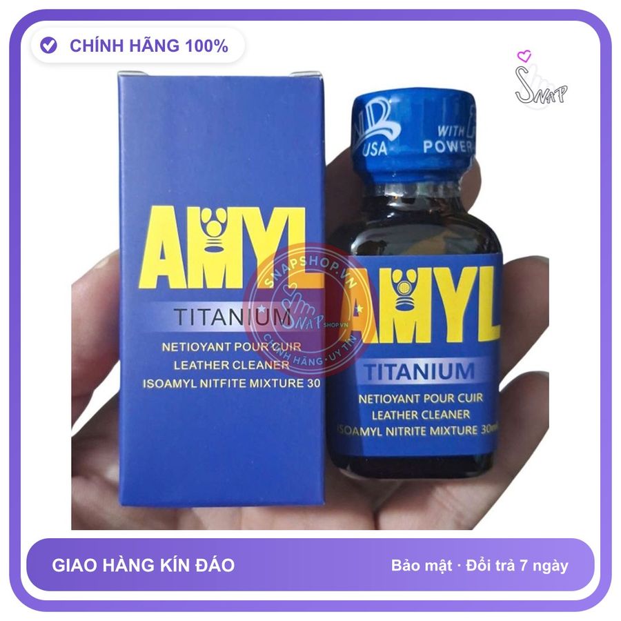 Popper AMYL TITANIUM 30ml chính hãng - chai 30ml, hàng chuẩn nhập khẩu, nắp kín không bay hơi - giao hàng che tên kín đáo