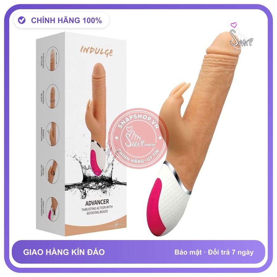 Dương Vật Giả Rung Ngoáy Siêu Mạnh Indulge chính hãng - 3 tốc độ rung, sạc USB, silicone mềm mại - giao hàng che tên kín đáo