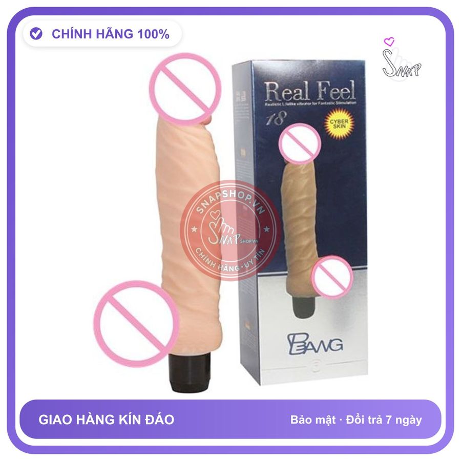 Dương Vật Giả Real Feel 18 Silicon Cao Cấp Kèm Rung chính hãng - silicone mềm mại, chất liệu an toàn cho da, dễ vệ sinh - giao hàng che tên kín đáo