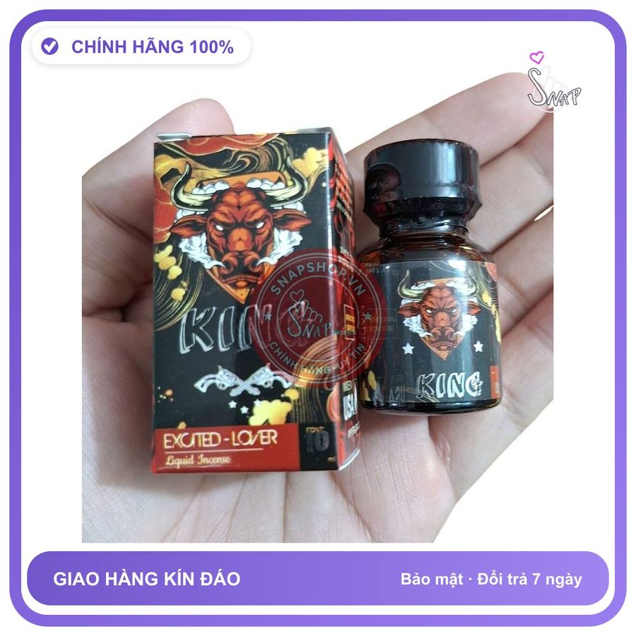 Popper King Đầu Trâu 10ml – Chính Hãng Mỹ - chai 10ml, hương dịu không nồng, hàng chuẩn nhập khẩu - giao hàng che tên kín hàng có sẵn