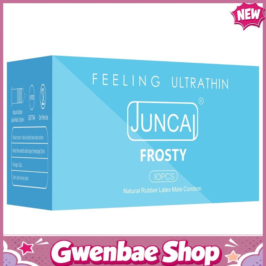 Bao cao su cấp tinh chất bạc hà Juncai Frosty - Hộp 10 cái