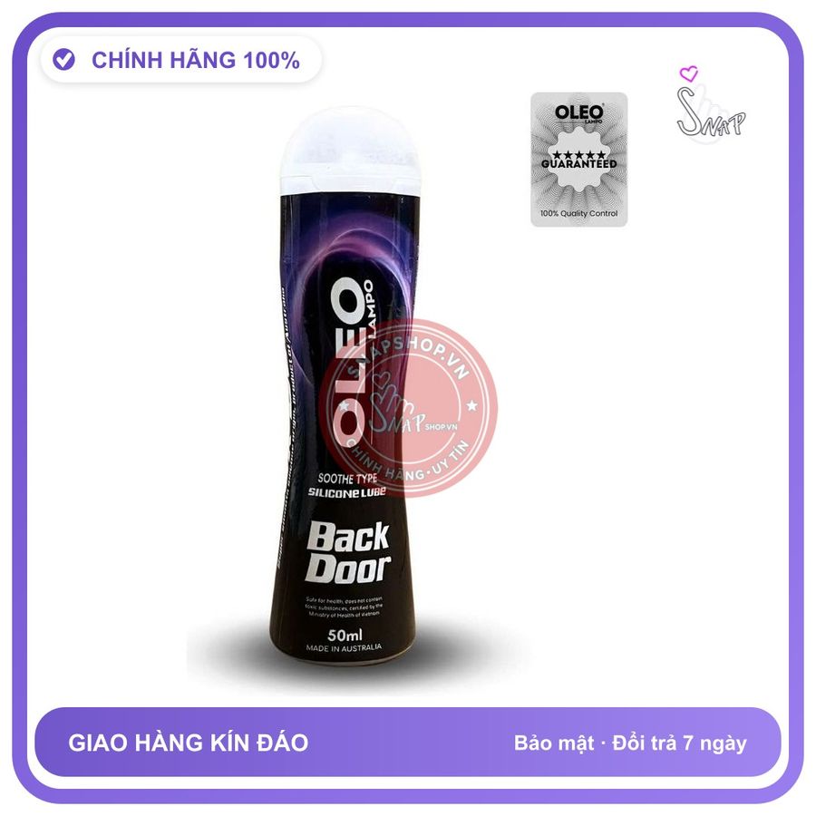 Gel Bôi Trơn Hậu Môn Oleo Backdoor 50ml chính hãng - gốc nước không dính rít, dung tích 50ml, dùng được cho hậu môn - giao hàng che tên kín đáo