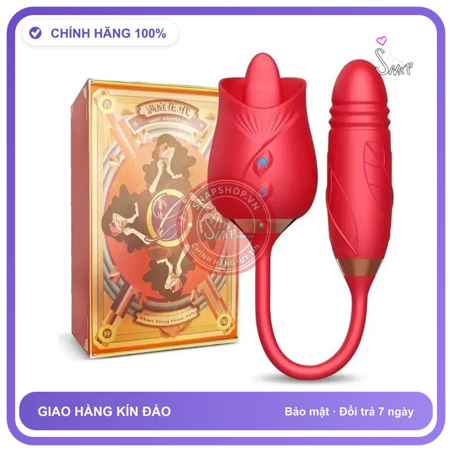Trứng Rung Hoa Hồng Vibration PLUS rung nhấp chuyển động đẩy tới và lui Kết chính hãng - rung nhấp chuyển động đẩy tới và lui tự động, silicone mềm mại, chất liệu an toàn cho da - giao hàng 