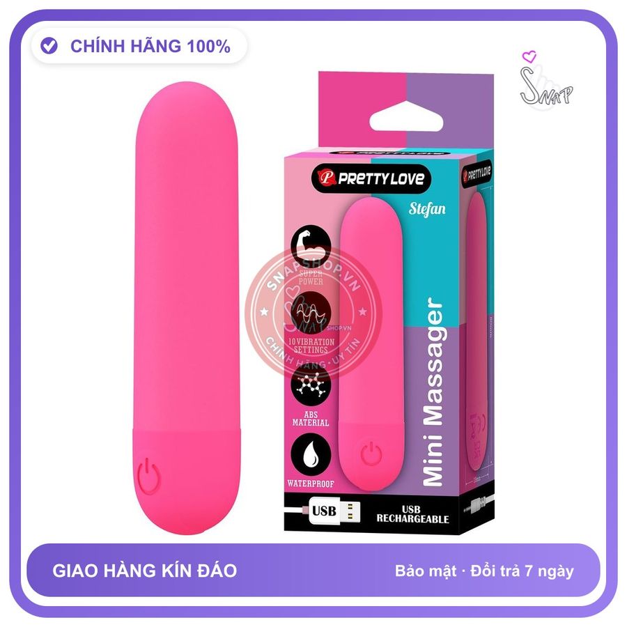 Trứng Rung Hình Viên Đạn Pretty Love Stefan Siêu Kích Thích chính hãng - sạc USB, chất liệu an toàn cho da, dễ vệ sinh - giao hàng che tên kín đáo