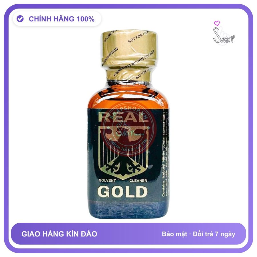 Poppers Real Gold Usa 30ml chính hãng - chai 30ml, hương dịu không nồng, hàng chuẩn nhập khẩu - giao hàng che tên kín đáo