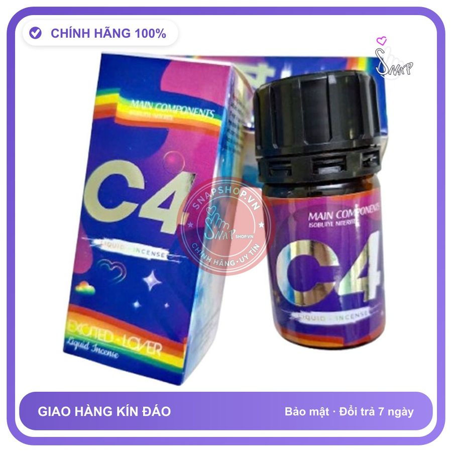 Chai Hít Popper C4 Main Componets 40ml USA Chính Hãng - chai 40ml, hương dịu không nồng, hàng chuẩn nhập khẩu - giao hàng che tên kín đáo