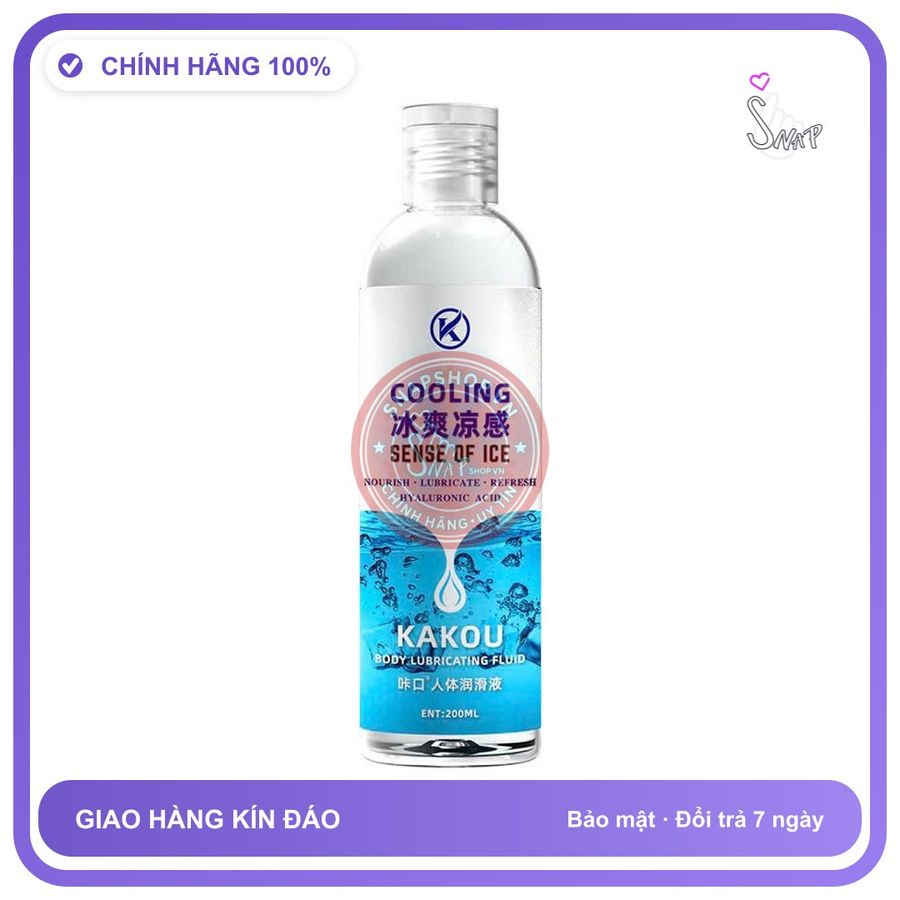 Gel Bôi Trơn Kakou Cooling 200ml Mát Lạnh Tươi Mát chính hãng - dung tích 200ml, dịu nhẹ an toàn cho da, dễ rửa sạch - giao hàng che tên kín đáo