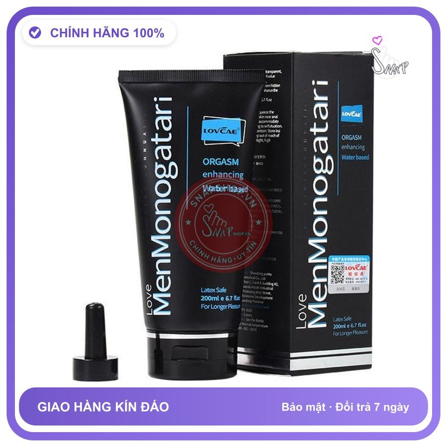 Gel Bôi Trơn Hậu Môn Love Monogatari 200ml Chính Hãng - gốc nước không dính rít, dung tích 200ml, dùng được cho hậu môn - giao hàng che tên kín đáo
