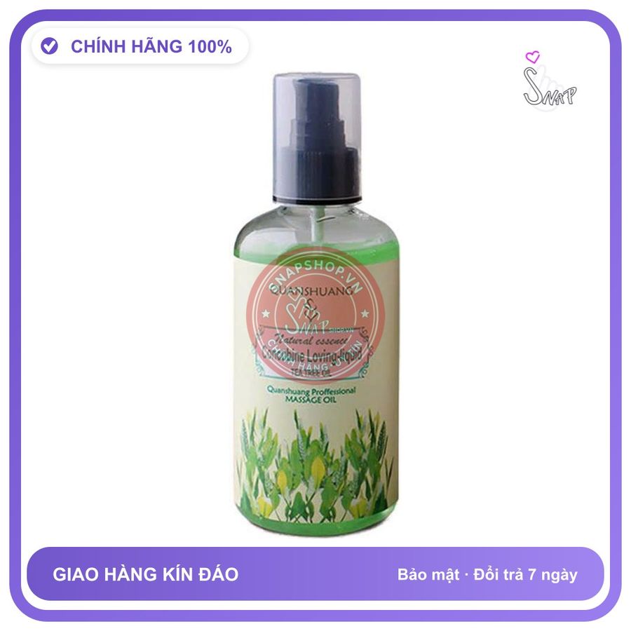 Tinh Dầu Massage Quanshuang Hương Trà Xanh Thư Giãn chính hãng - dung tích 300ml, dịu nhẹ an toàn, có dưỡng ẩm - giao hàng che tên kín đáo