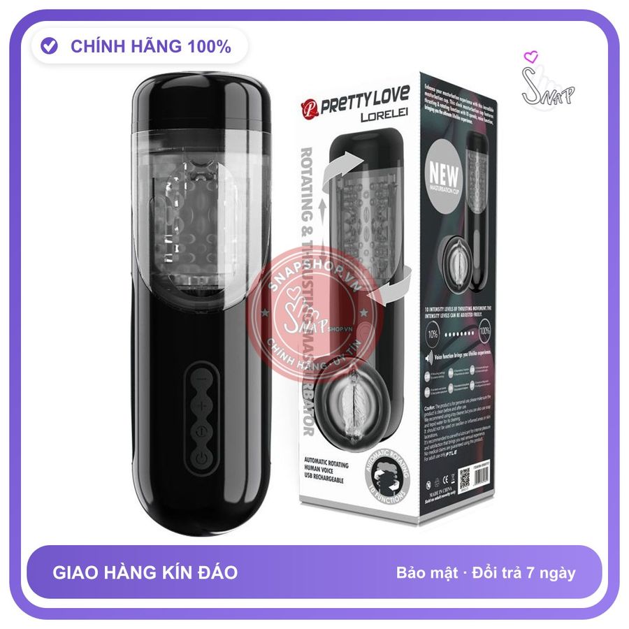 Máy Xoay Đẩy Có Âm Thanh Cho chính hãng - silicone mềm, chất liệu an toàn cho da, dễ vệ sinh - giao hàng che tên kín đáo