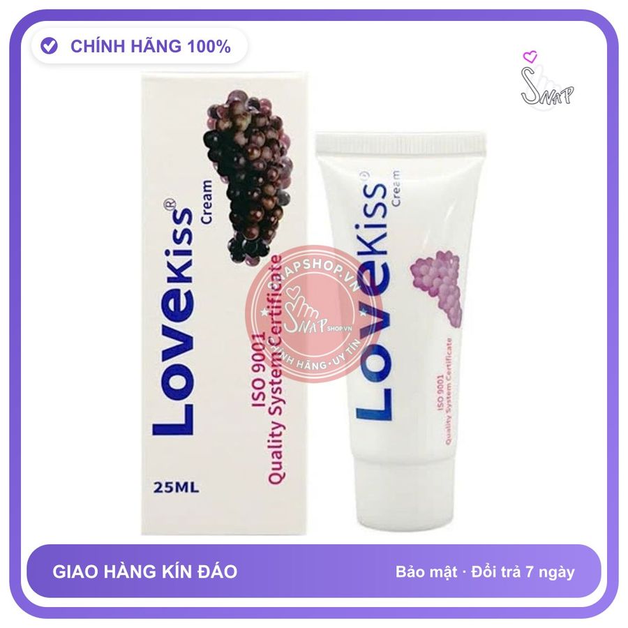 Gel Bôi Trơn Love Kiss Nho Đen 25ml chính hãng - dung tích 25ml, dịu nhẹ an toàn, dịu nhẹ an toàn cho da - giao hàng che tên kín đáo
