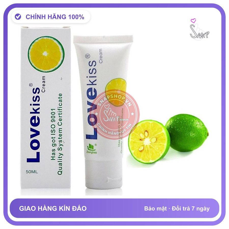 Gel Bôi Trơn Love Kiss Tuýp 50ml Hương Chanh chính hãng - gốc nước không dính rít, dung tích 50ml, dịu nhẹ an toàn - giao hàng che tên kín đáo