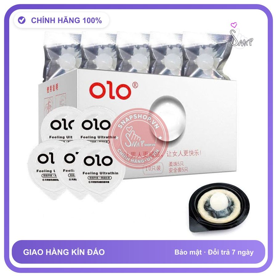 Bao Cao Su OLO Growth Bi Nhiều Gel Bôi Hộp 5 Bao, 5 Bi chính hãng - siêu mỏng 0.01mm, siêu mỏng, hộp 5 cái - giao hàng che tên kín đáo